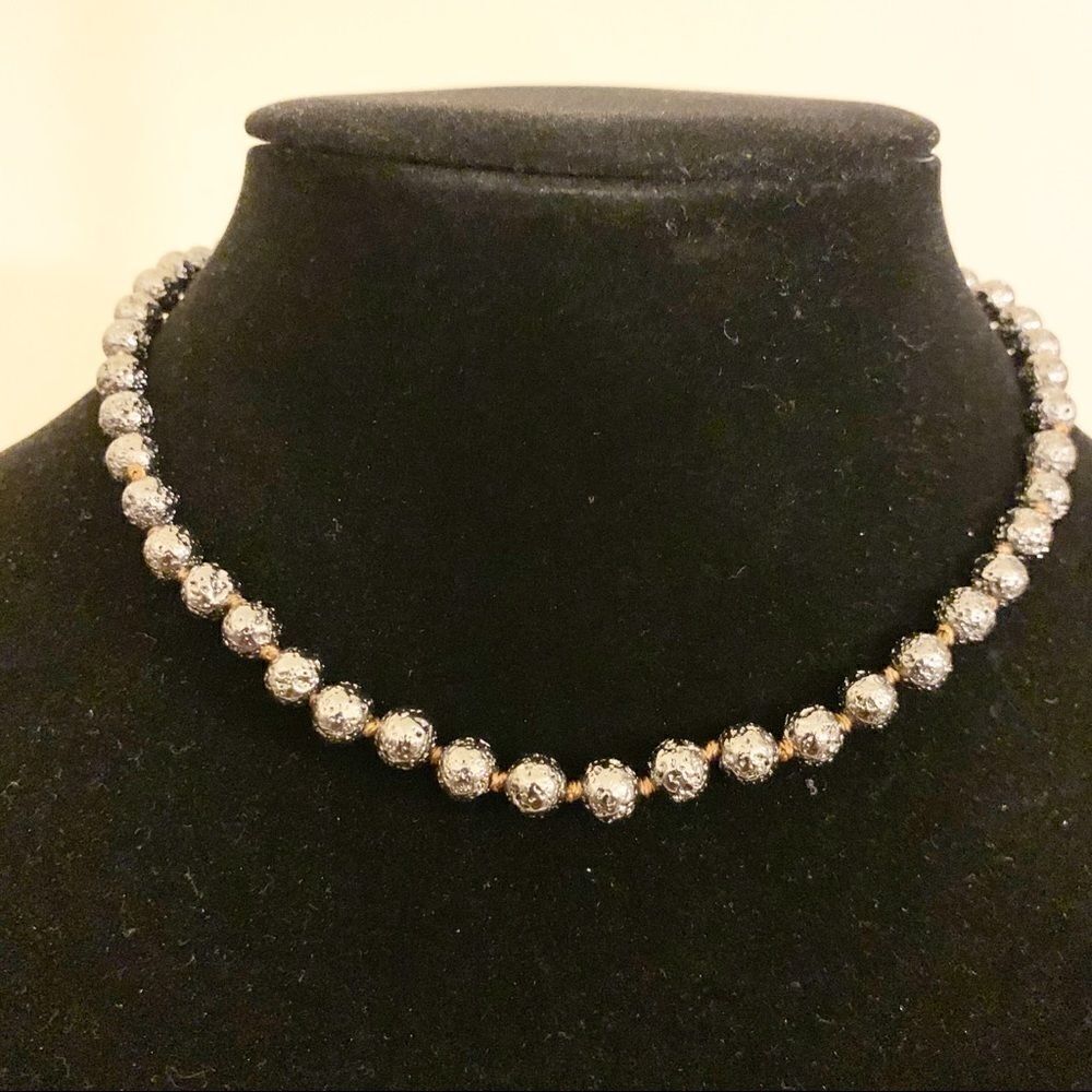 Hematite Beaded Choker Necklace